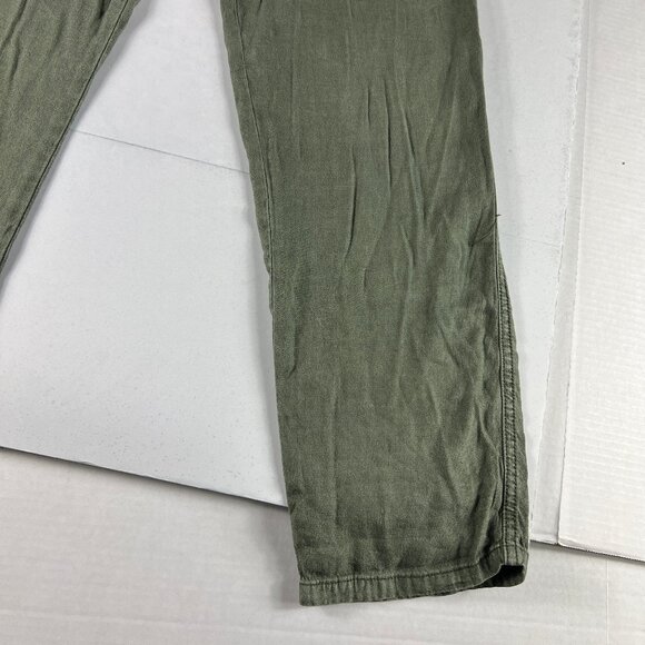 American Eagle Linen Blend Pants Women's 8 Regular Light Green High Rise Tapered - Picture 5 of 16